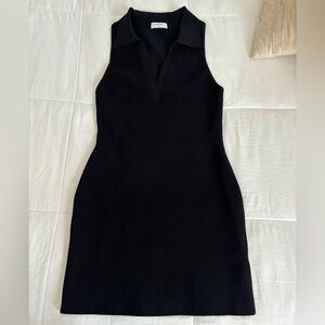 Aritzia Babaton Contour Sleeveless Black Polo Dress Size Large